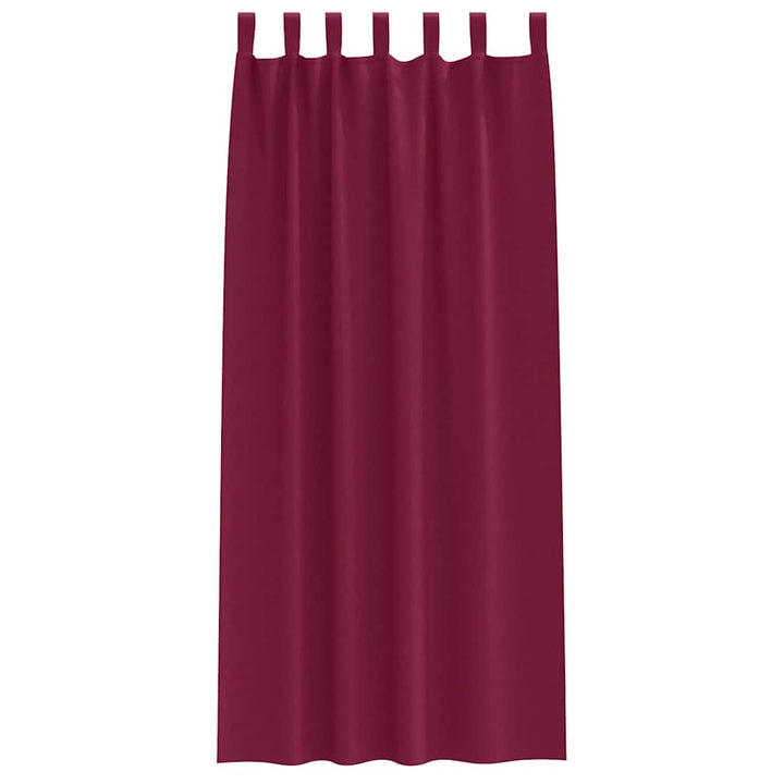 Mørklægningsgardiner med ringe 2 stk. Vinrød 225 x 140 cm
