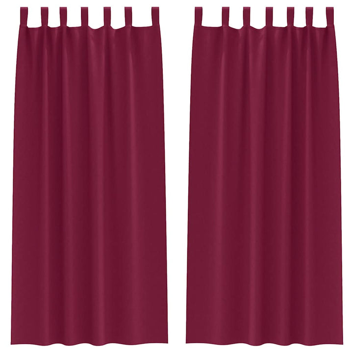 Mørklægningsgardiner med ringe 2 stk. Vinrød 260 x 140 cm