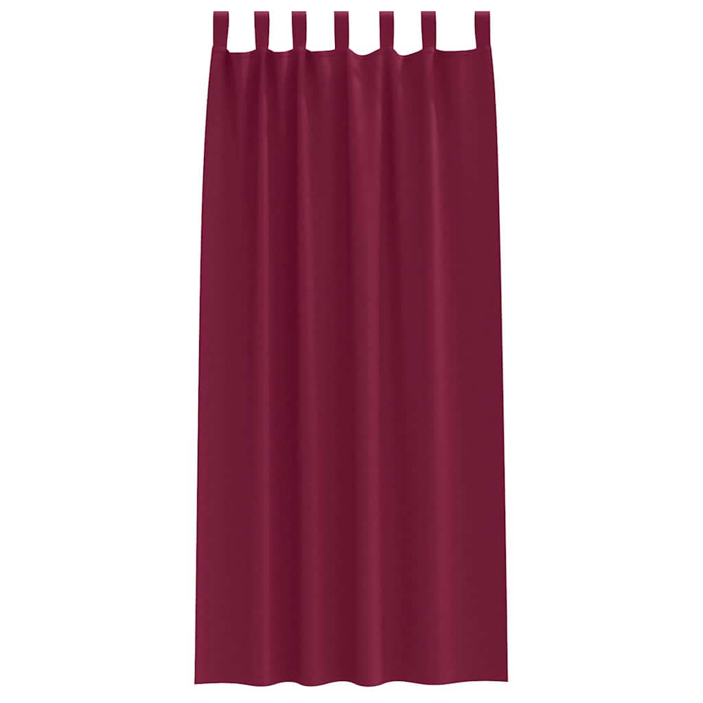 Mørklægningsgardiner med ringe 2 stk. Vinrød 260 x 140 cm