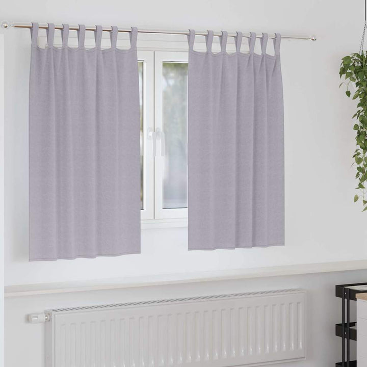 Mørklægningsgardiner med ringe 2 stk. Metal Grå 140 x 140 cm