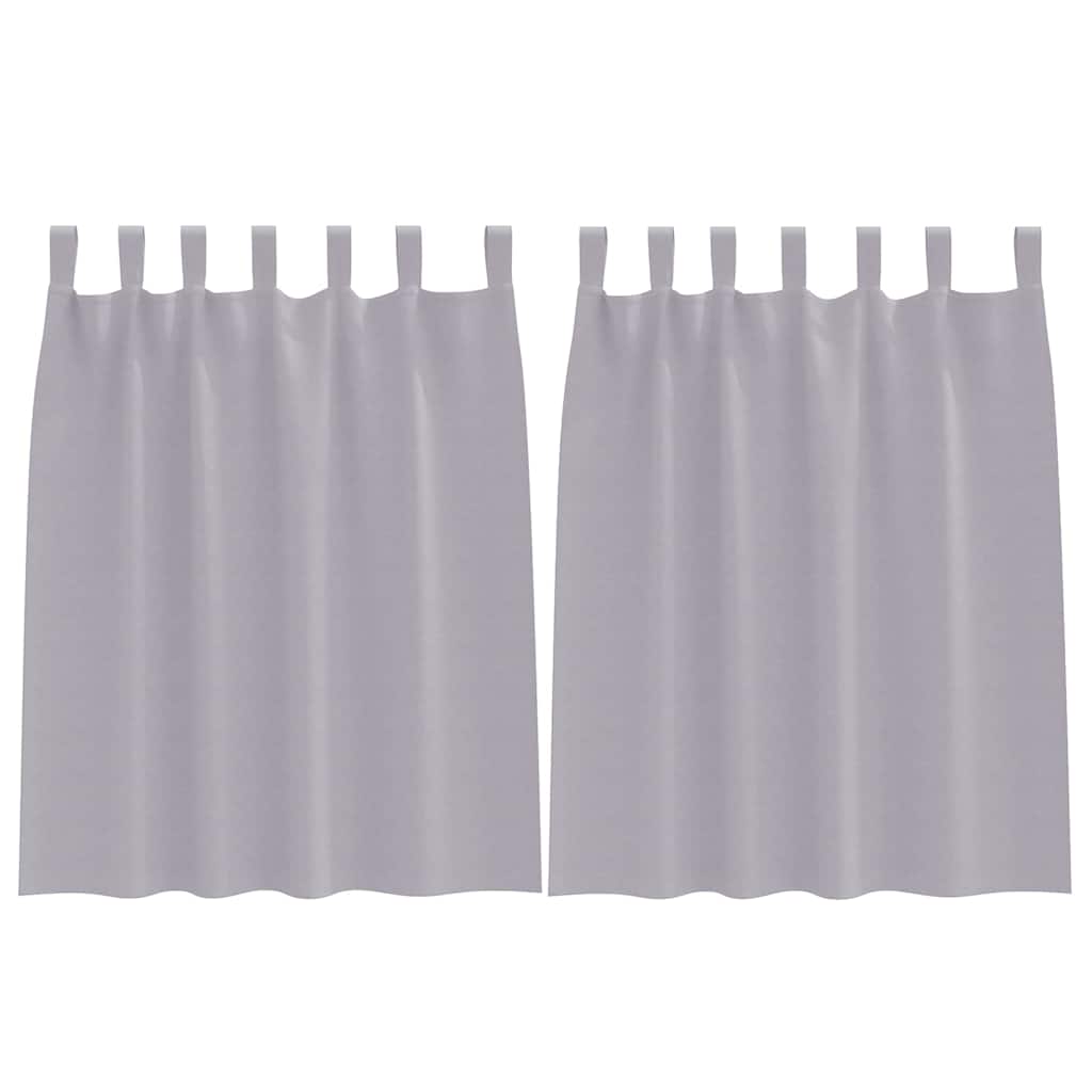 Mørklægningsgardiner med ringe 2 stk. Metal Grå 140 x 140 cm