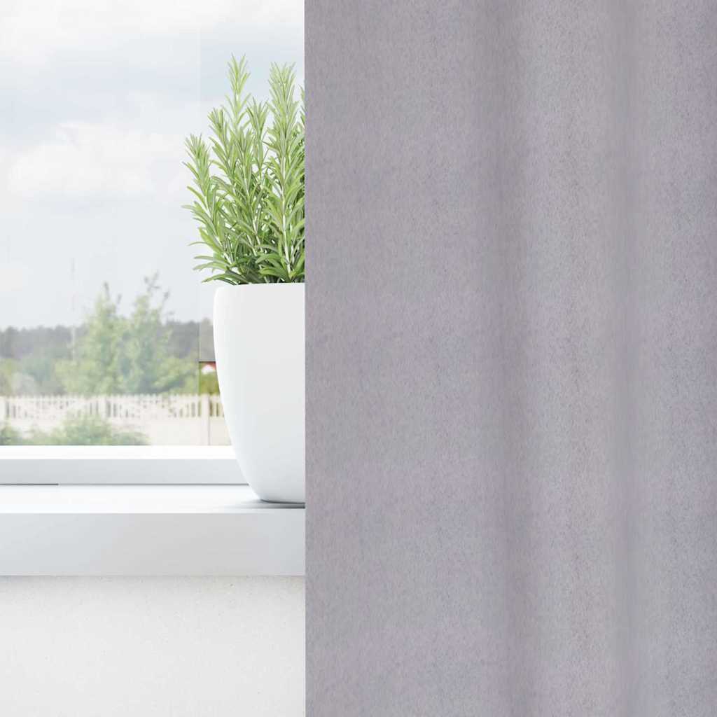 Mørklægningsgardiner med ringe 2 stk. Metal Grå 175 x 140 cm