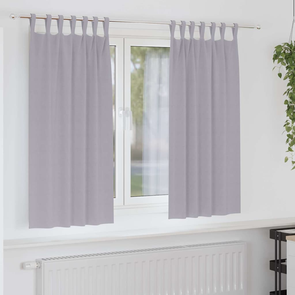 Mørklægningsgardiner med ringe 2 stk. Metal Grå 175 x 140 cm