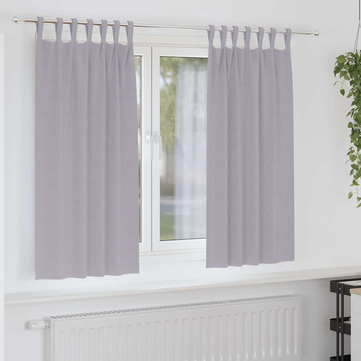 Mørklægningsgardiner med ringe 2 stk. Metal Grå 175 x 140 cm