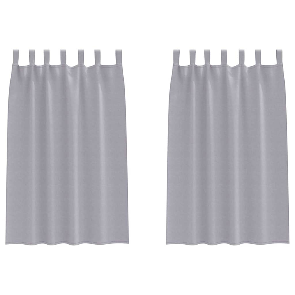 Mørklægningsgardiner med ringe 2 stk. Metal Grå 175 x 140 cm