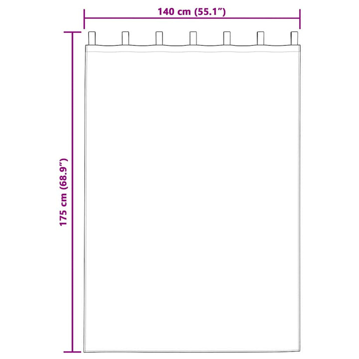 Mørklægningsgardiner med ringe 2 stk. Metal Grå 175 x 140 cm
