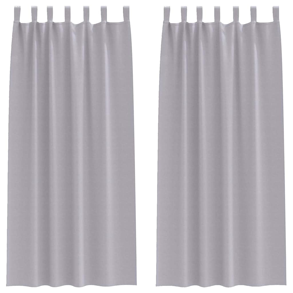 Mørklægningsgardiner med ringe 2 stk. Metal Grå 245 x 140 cm