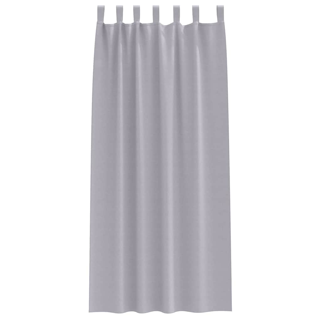Mørklægningsgardiner med ringe 2 stk. Metal Grå 245 x 140 cm
