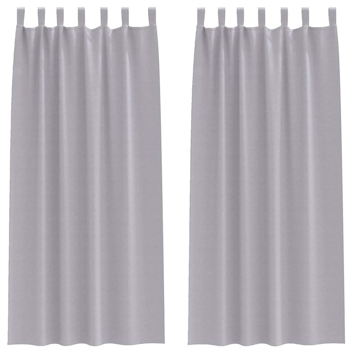 Mørklægningsgardiner med ringe 2 stk. Metal Grå 260 x 140 cm