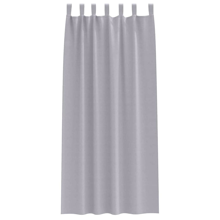 Mørklægningsgardiner med ringe 2 stk. Metal Grå 260 x 140 cm