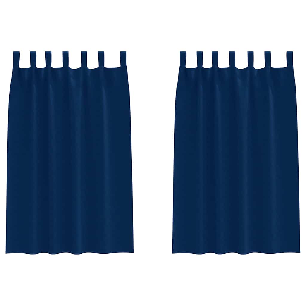 Mørklægningsgardiner med ringe 2 pcs Mørk blå 175 x 140 cm
