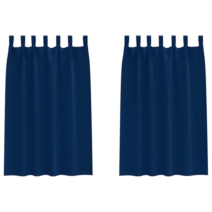 Mørklægningsgardiner med ringe 2 pcs Mørk blå 175 x 140 cm