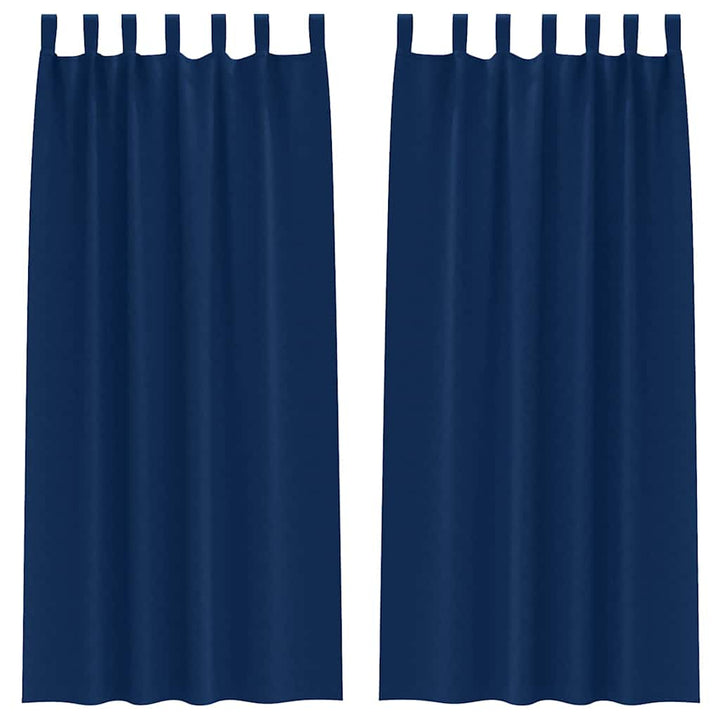 Mørklægningsgardiner med ringe 2 stk. Mørk blå 245 x 140 cm