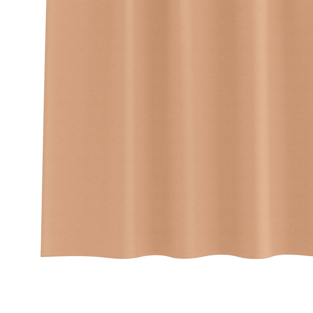 Mørklægningsgardiner med ringe 2 pcs Lys Brun 225 x 140 cm
