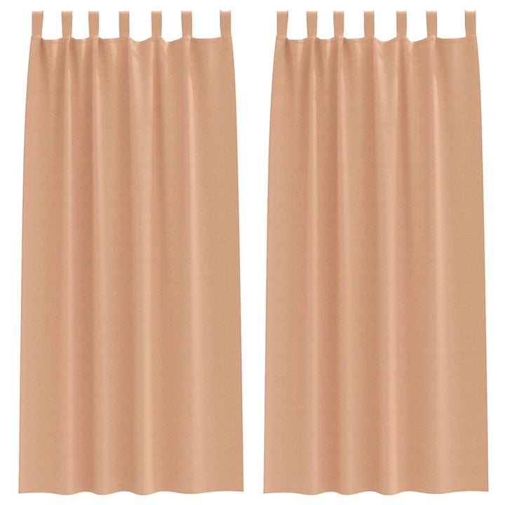 Mørklægningsgardiner med ringe 2 pcs Lys Brun 225 x 140 cm