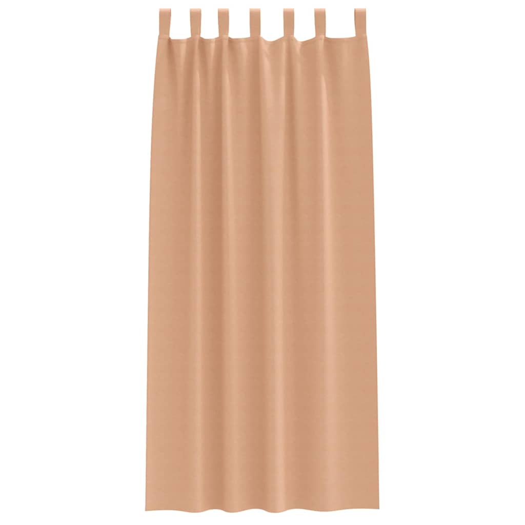 Mørklægningsgardiner med ringe 2 pcs Lys Brun 225 x 140 cm