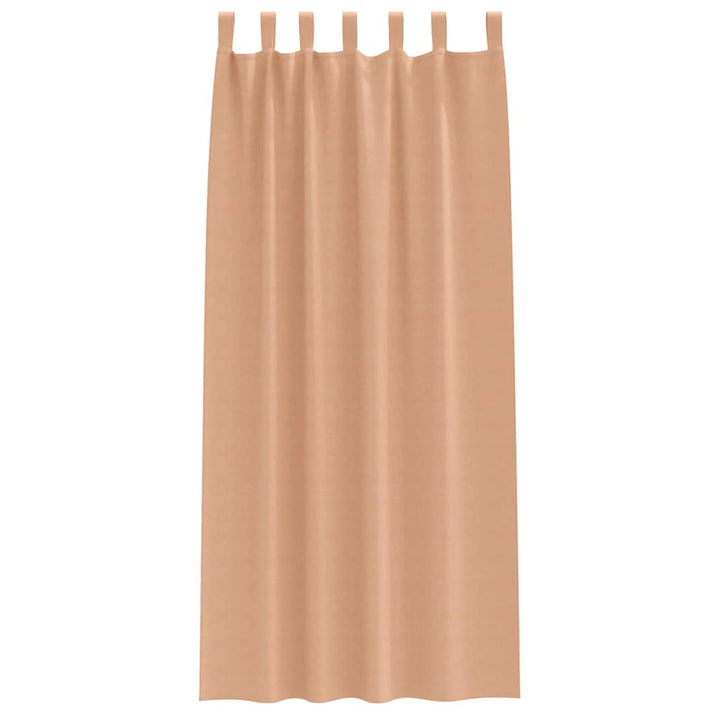 Mørklægningsgardiner med ringe 2 pcs Lys Brun 225 x 140 cm