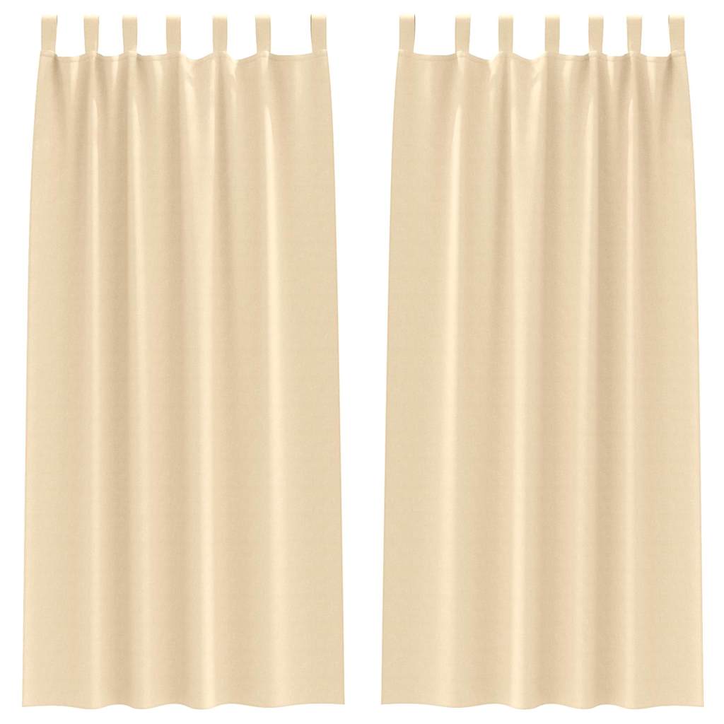 Mørklægningsgardiner med ringe 2 stk. Cremefarvet 260 x 140 cm