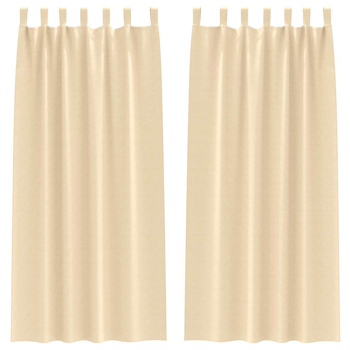 Mørklægningsgardiner med ringe 2 stk. Cremefarvet 260 x 140 cm