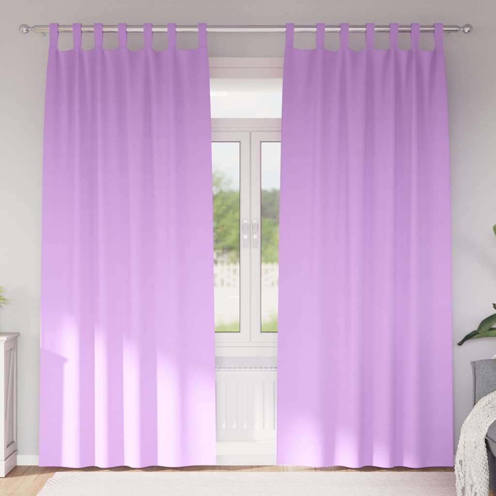 Mørklægningsgardiner med ringe 2 stk. Lilla 260 x 140 cm