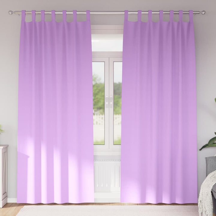 Mørklægningsgardiner med ringe 2 stk. Lilla 260 x 140 cm