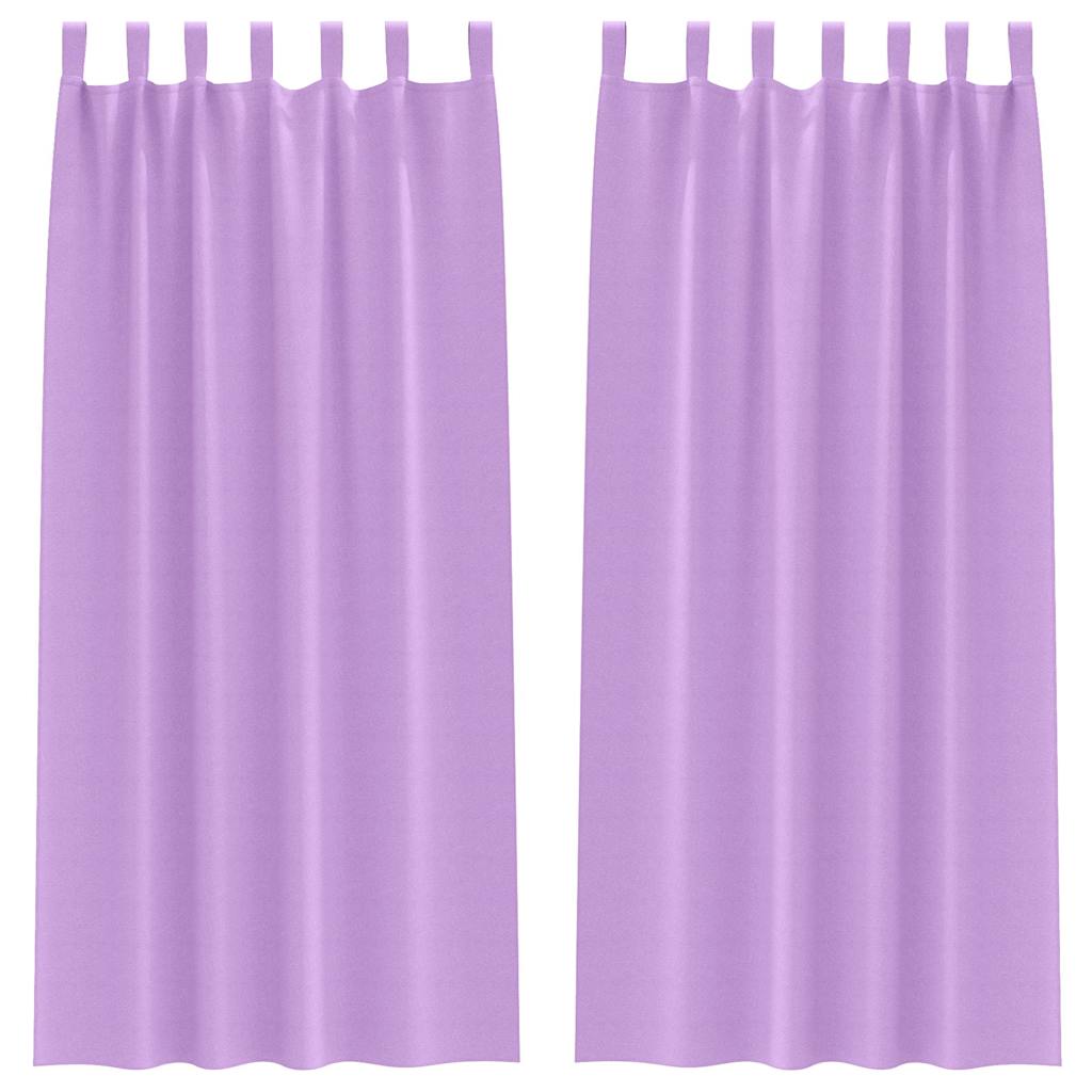 Mørklægningsgardiner med ringe 2 stk. Lilla 260 x 140 cm