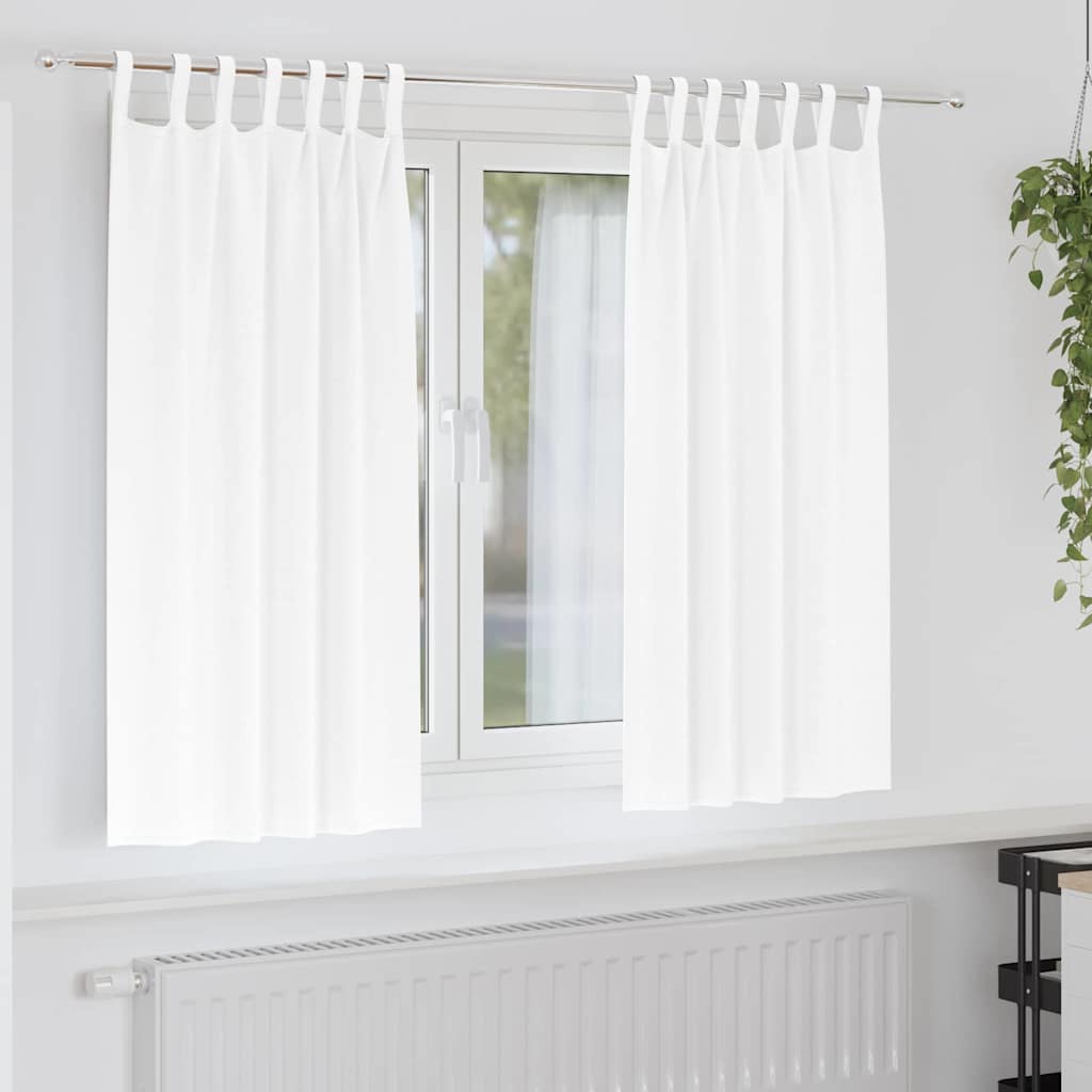 Mørklægningsgardiner med ringe 2 stk. Ren Hvid 175 x 140 cm