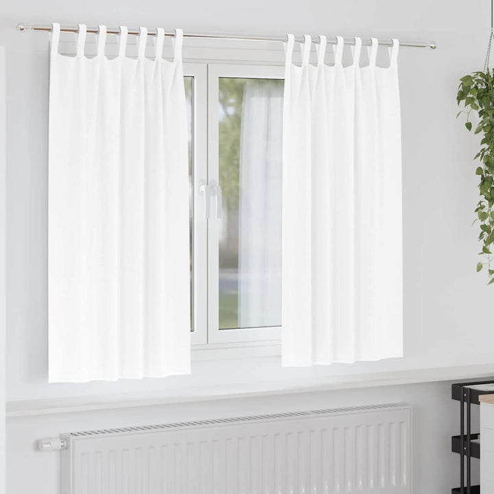 Mørklægningsgardiner med ringe 2 stk. Ren Hvid 175 x 140 cm