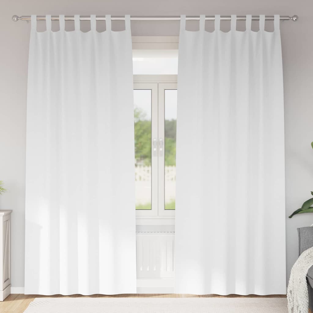 Mørklægningsgardiner med ringe 2 pcs Ren Hvid 225 x 140 cm