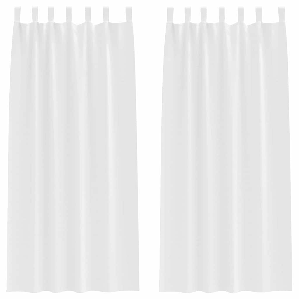 Mørklægningsgardiner med ringe 2 stk. Ren Hvid 245 x 140 cm