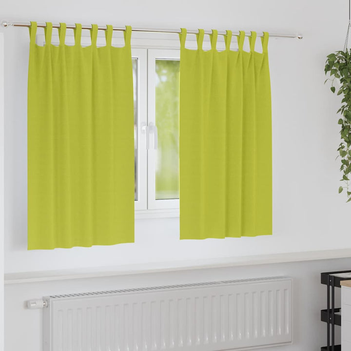 Mørklægningsgardiner med ringe 2 pcs Grøn 140 x 140 cm