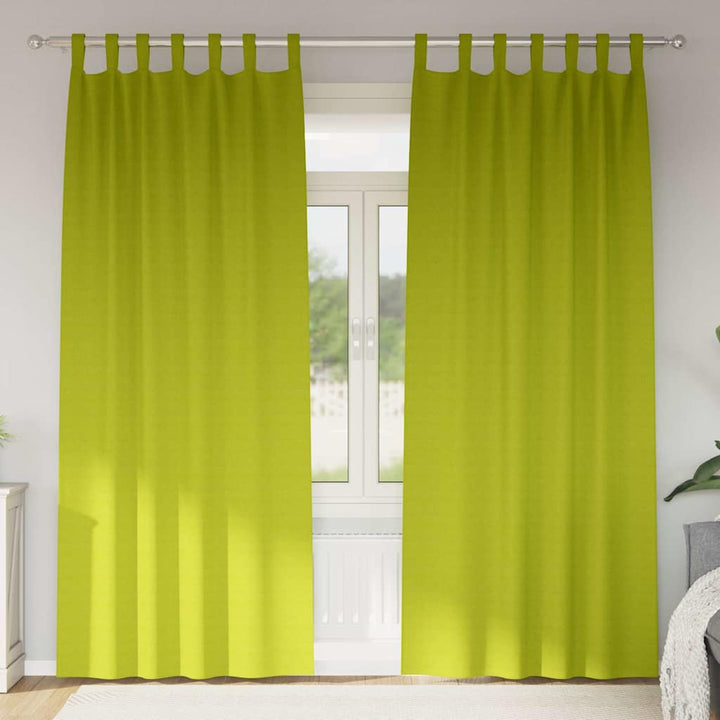 Mørklægningsgardiner med ringe 2 stk. Grøn 245 x 140 cm
