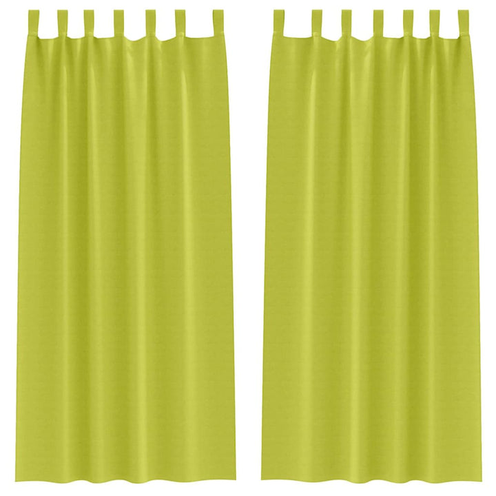 Mørklægningsgardiner med ringe 2 stk. Grøn 260 x 140 cm
