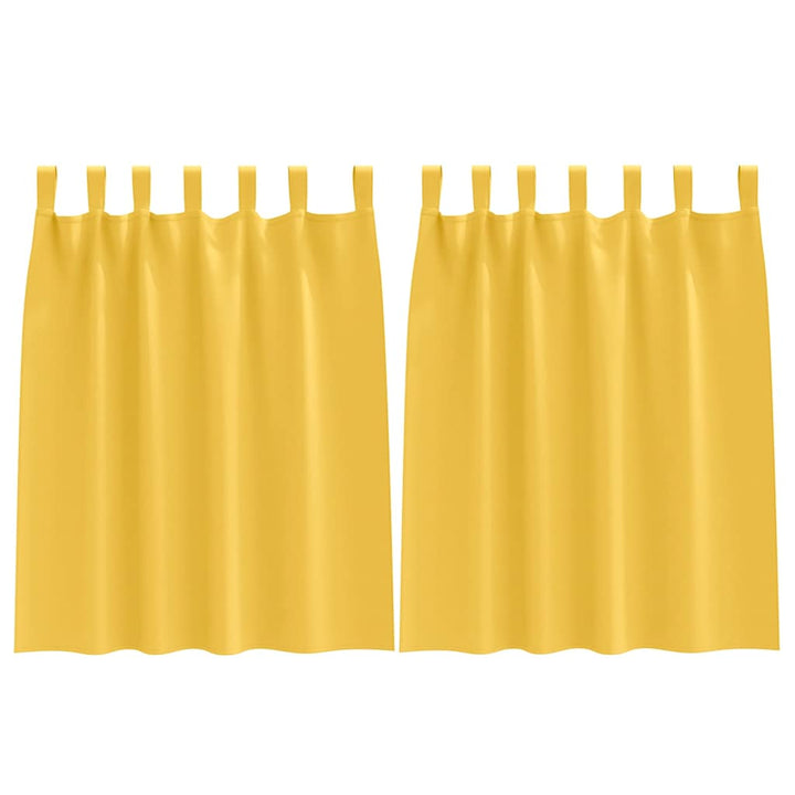 Mørklægningsgardiner med ringe 2 pcs Sennepsgul 140 x 140 cm