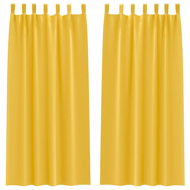 Mørklægningsgardiner med ringe 2 stk. Sennepsgul 245 x 140 cm