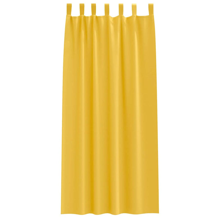 Mørklægningsgardiner med ringe 2 stk. Sennepsgul 245 x 140 cm