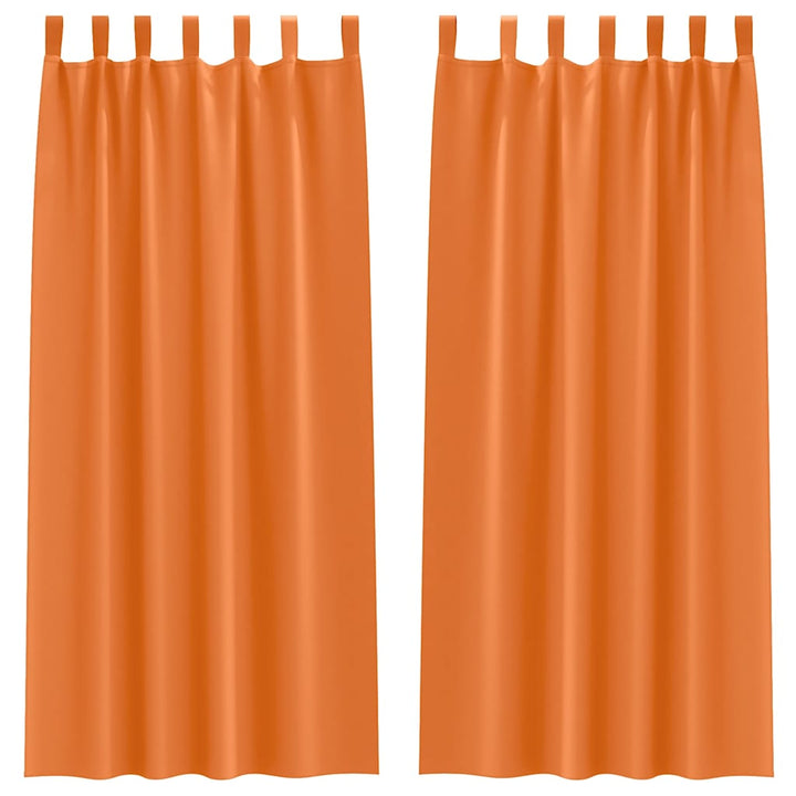 Mørklægningsgardiner med ringe 2 stk. Lys Orange 245 x 140 cm