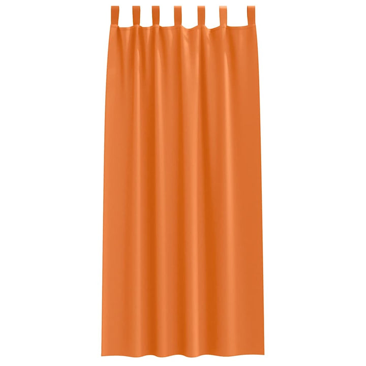 Mørklægningsgardiner med ringe 2 stk. Lys Orange 245 x 140 cm