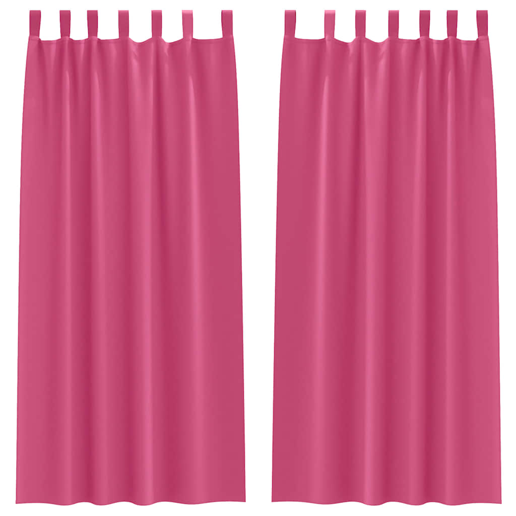 Mørklægningsgardiner med ringe 2 stk. Lys Pink 225 x 140 cm