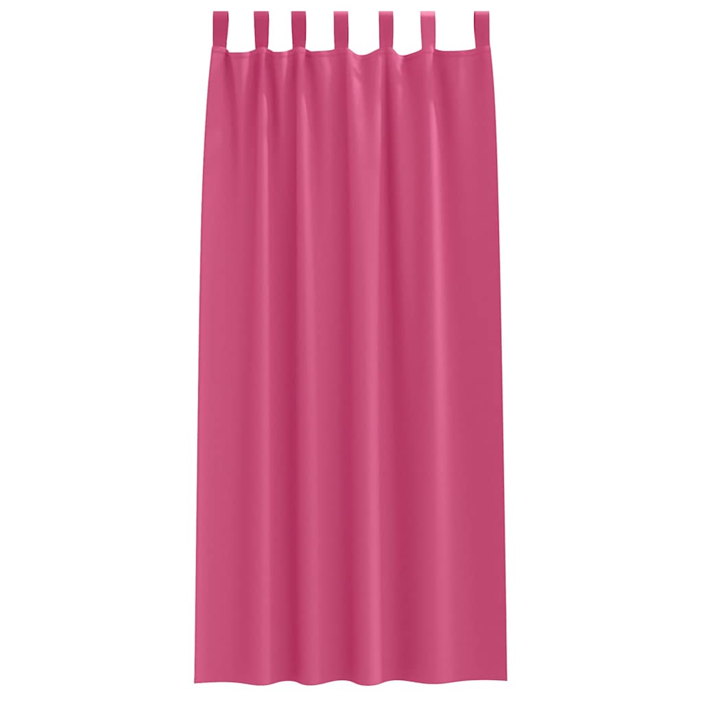 Mørklægningsgardiner med ringe 2 stk. Lys Pink 225 x 140 cm