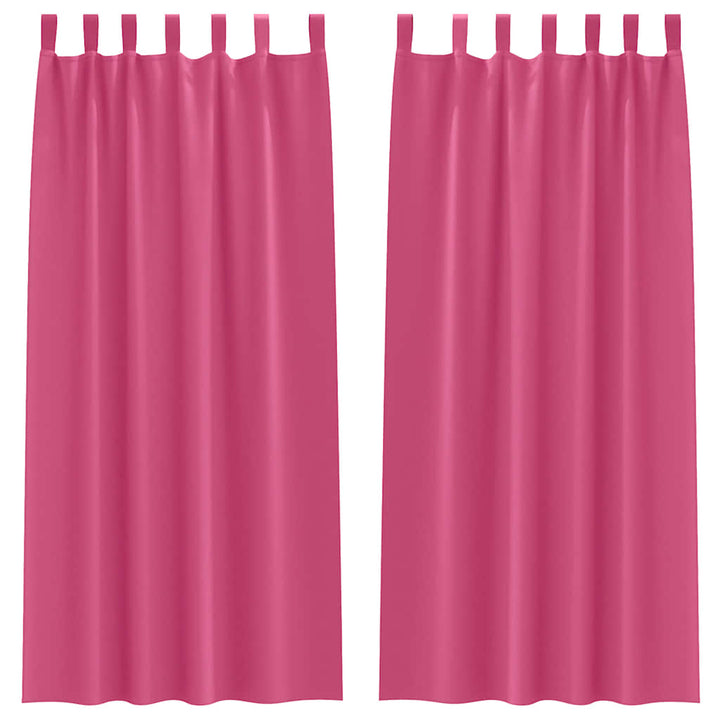 Mørklægningsgardiner med ringe 2 stk. Lys Pink 245 x 140 cm