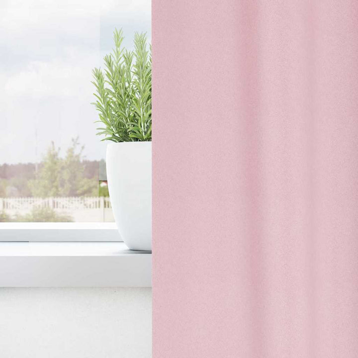 Mørklægningsgardiner med ringe 2 pcs Lyserød 245 x 140 cm