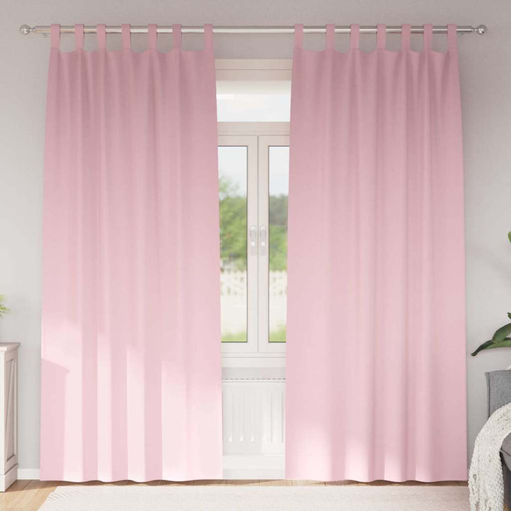 Mørklægningsgardiner med ringe 2 pcs Lyserød 245 x 140 cm