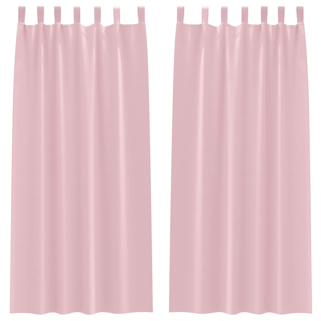 Mørklægningsgardiner med ringe 2 pcs Lyserød 245 x 140 cm