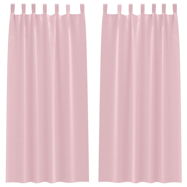 Mørklægningsgardiner med ringe 2 pcs Lyserød 245 x 140 cm