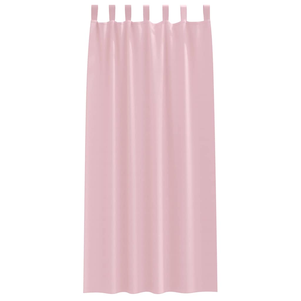 Mørklægningsgardiner med ringe 2 pcs Lyserød 245 x 140 cm