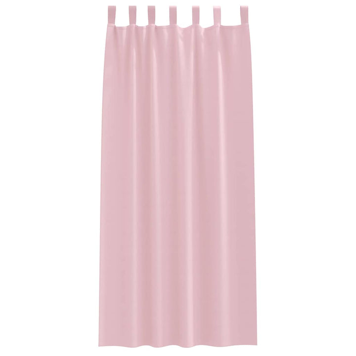 Mørklægningsgardiner med ringe 2 pcs Lyserød 245 x 140 cm