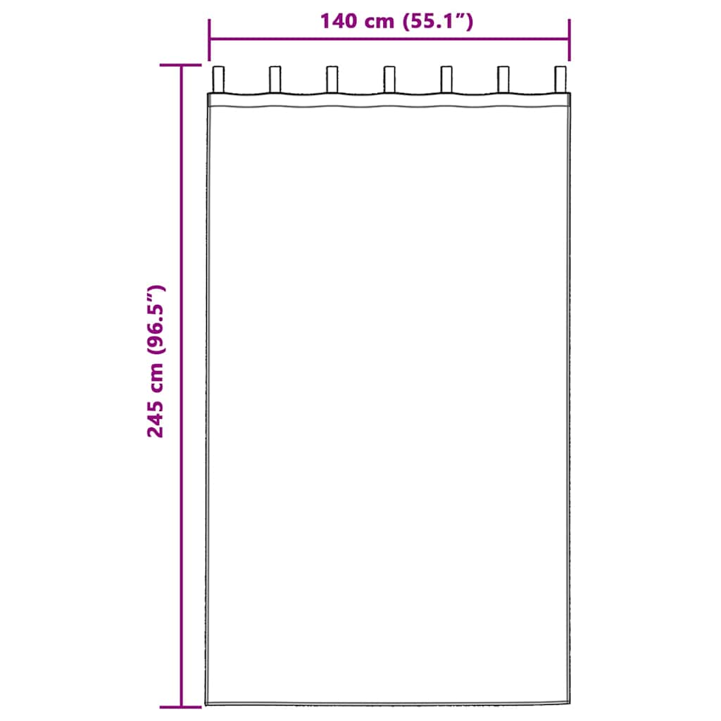 Mørklægningsgardiner med ringe 2 pcs Lyserød 245 x 140 cm