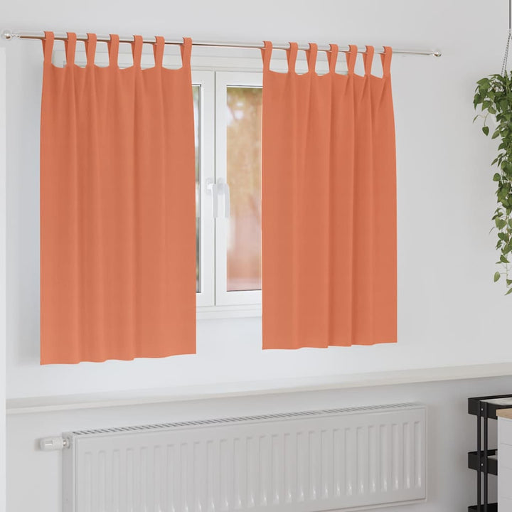 Mørklægningsgardiner med ringe 2 pcs Terrakotta 140 x 140 cm