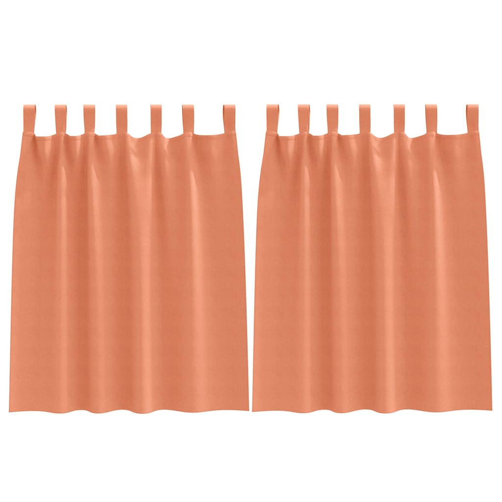 Mørklægningsgardiner med ringe 2 pcs Terrakotta 140 x 140 cm